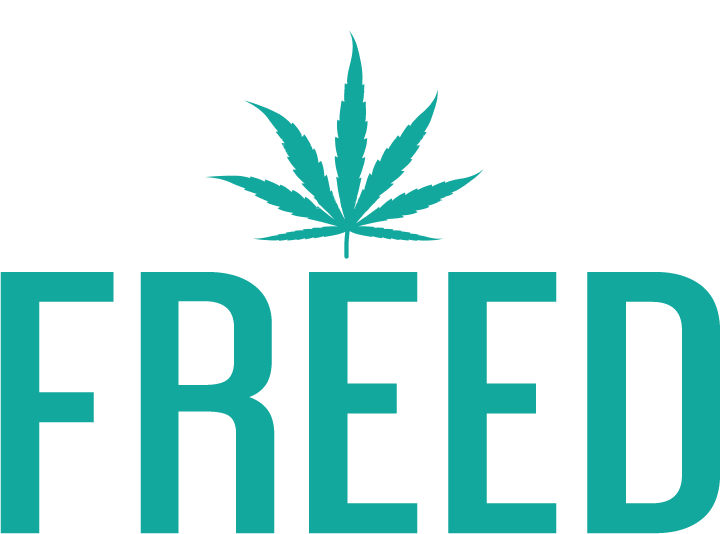 freed logo with hemp leaf icon